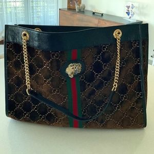 Gucci Leather Handbag - Large Rajah Tote Bag -